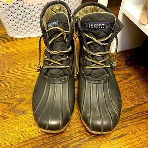 Sperry Top-spider black womens 8 duck boots
